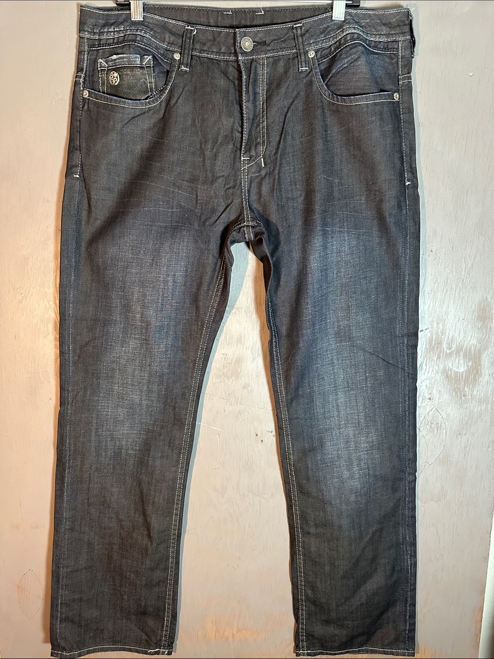 Buffalo David Bitton Men's Straight Jeans in Charcoal Wash
